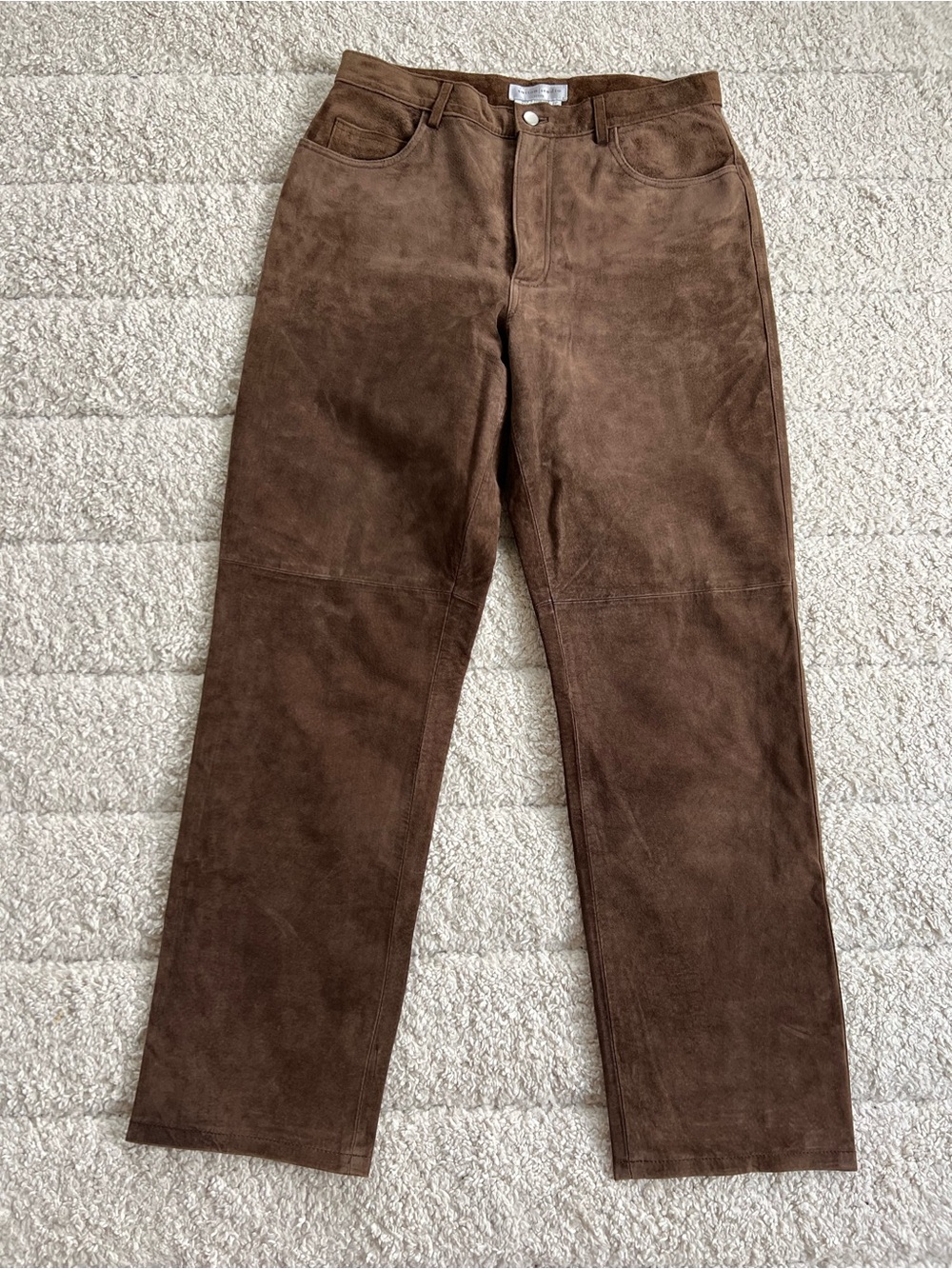 Sutton Studio Genuine Brown Suede Pants